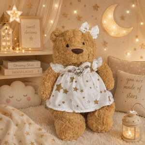 Bartholomew bear clothes outfits - Ivory Moonlight Star Dress Set[WW-14-16IN]